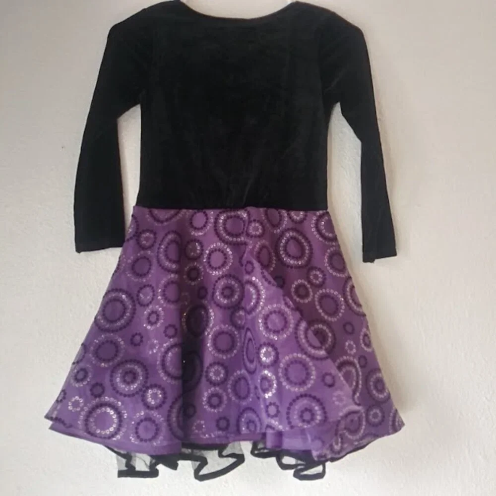 Jessica Ann girl's size 6X black and purple dress